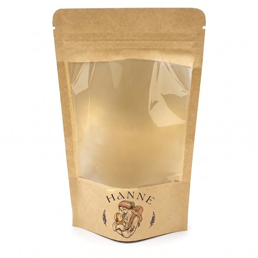 Kraft Doypack Pouch — Wide Window, Printed