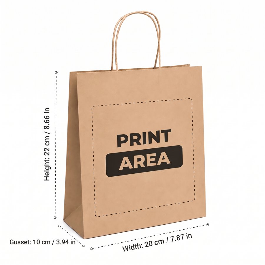 Twisted-Handle Kraft Shopping Bag, Printed